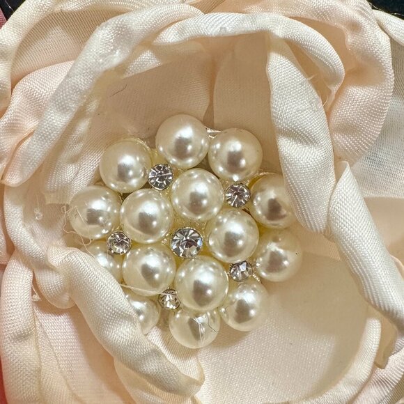 Elegant Wool Felt Cloche Bucket Hat Embellished With Satin Flowers Special Event - Picture 5 of 16